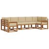 vidaXL Set di divani da esterno con cuscino 7 pcs Naturale e Beige