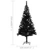 vidaXL Albero di Natale Preilluminato con Palline Nero 210 cm PVC