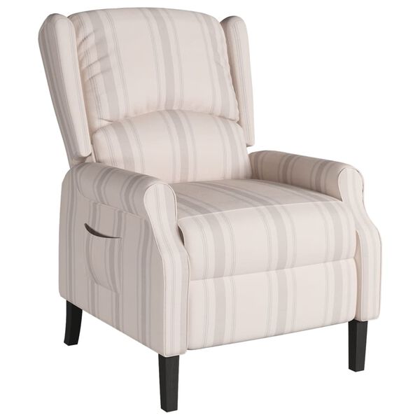 vidaXL Poltrona Reclinabile con Motivo a Righe in Tessuto