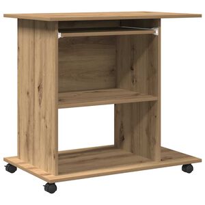 VidaXL Scrivania Effetto Rovere Marrone 100x45x76 Cm In Legno E Acciaio, Con Supporto A Parete