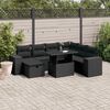 vidaXL Set Divani da Giardino con Cuscini 8 pz Nero in Polyrattan