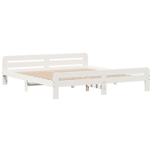 vidaXL Letto senza Materasso Bianco 180x200 cm Legno Massello di Pino