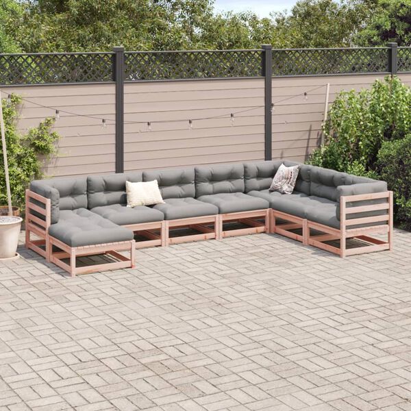 vidaXL Set Divani da Giardino 8 pz in Legno Massello Abete Douglas