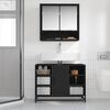 vidaXL Mobile Lavabo Bagno Nero 60x30x60 cm Legno Multistrato