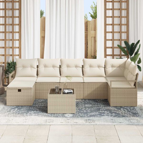 vidaXL Set di divani con cuscino 4 pcs polyrattan