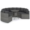 vidaXL Set Divani da Giardino 7 pz con Cuscini in Polyrattan Grigio