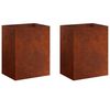 vidaXL Vaso da giardino 2 pz Ruggine 40 x 30 x 40 cm Acciaio Corten