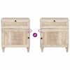 vidaXL Armadio da Notte Beige 50 x 33 x 60 cm Legno massello di acacia