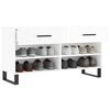 vidaXL Panca Porta Scarpe Bianco Lucido 102x35x55 cm Legno Multistrato
