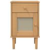 vidaXL Comodino SENJA Aspetto Rattan Marrone 40x35x65 cm in Legno Pino
