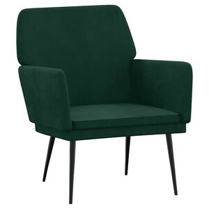 vidaXL Poltrona Verde Scuro 62x79x79 cm Velluto