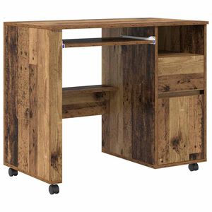 vidaXL Scrivania con Ruote Legno vecchio Legno ingegnerizzato
