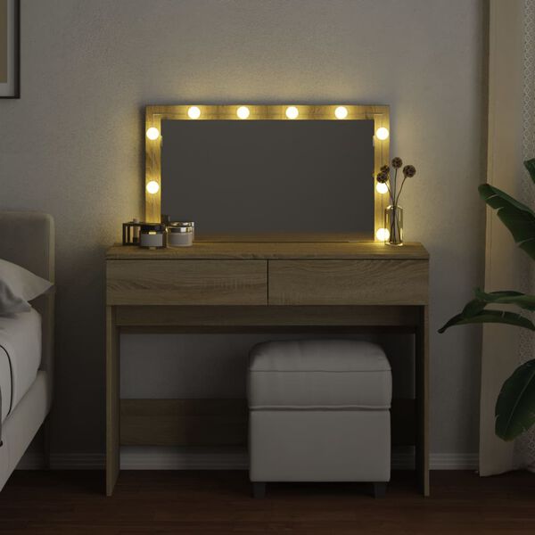 vidaXL Toeletta con LED Rovere Sonoma 100x40x120 cm