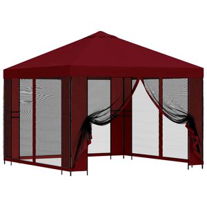 vidaXL Gazebo da giardino con pareti laterali 3 x 3 m Borgogna