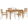 vidaXL Set da Pranzo per Giardino 5 pcs Beige Poly Rattan