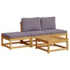 vidaXL Set Salotto da Giardino 4pz con Cuscini Legno Massello Acacia