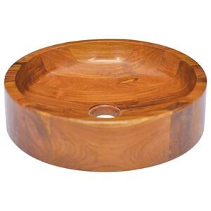 vidaXL Lavabo in Legno Massello di Teak &Phi;40x10 cm