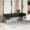 vidaXL Set Divani da Giardino 7pz con Cuscini Grigio Chiaro Polyrattan