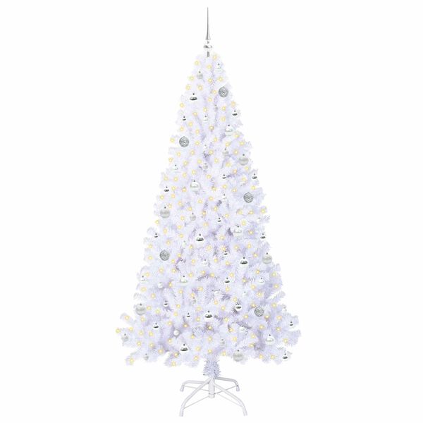 vidaXL Albero di Natale artificiale Bianco 210 cm PVC e Acciaio