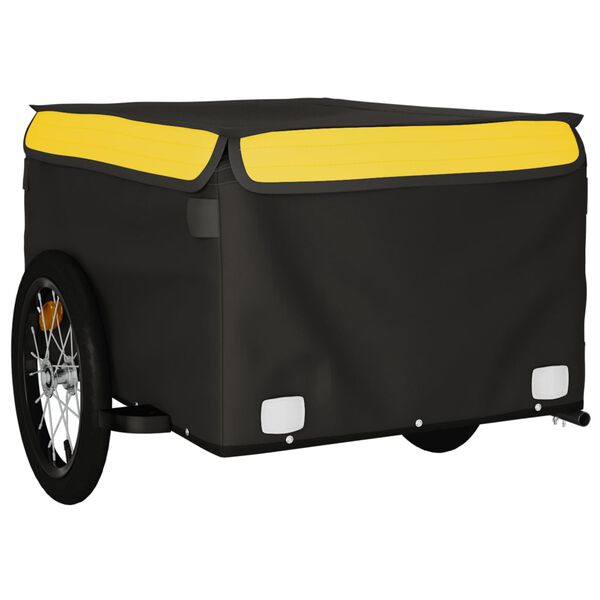 vidaXL Rimorchio da Bici Nero e Giallo 45 kg in Ferro