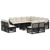 vidaXL Set Divano da Giardino 12 pz Nero e Bianco Crema