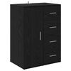 vidaXL Credenza Rovere Nero 59 x 39 x 80 cm Legno ingegnerizzato