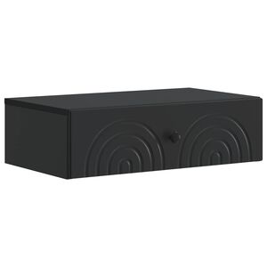 vidaXL Tavolino da Parete Laterale Nero 59 x 34,5 x 17 cm