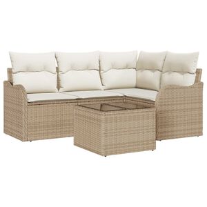 vidaXL Set Divano da Giardino 5 pcs Marrone polyrattan