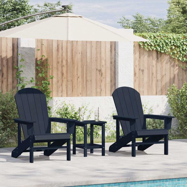 vidaXL Mobili da lounge da giardino 3 pcs Navy 38 x 38 x 46cm