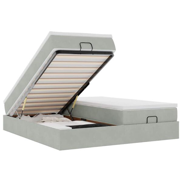 vidaXL Struttura Letto Pouf con Materassi 200x200 cm Velluto