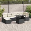 vidaXL Set Divano da Giardino con cuscino 8 pcs Nero Poly Rattan
