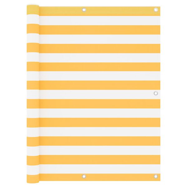 vidaXL Paravento Balcone Bianco e Giallo 120x400 cm Tessuto Oxford