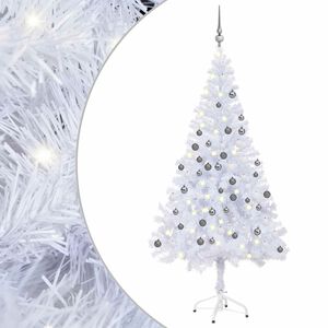 vidaXL Albero di Natale Preilluminato con Palline 120 cm 230 Rami