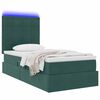 vidaXL Letto con contenitore e LED Verde Scuro 100 x 200 cm Velluto