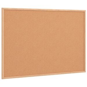 vidaXL Bacheca in sughero con cornice in legno massello di pino 80x55 cm