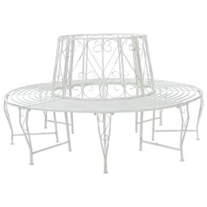 vidaXL Panchina per Alberi 8-Numero di posti &Oslash; 160 x 89 cm Acciaio