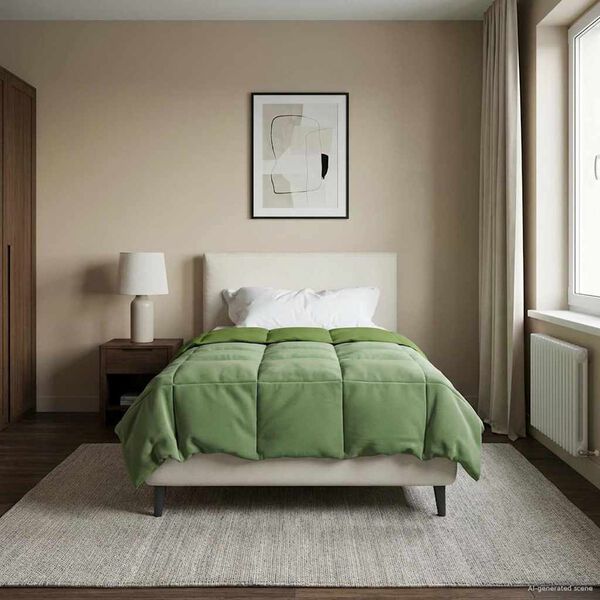 vidaXL Duvet Estivo Trapuntato Verde 155 x 200 cm Microfibra