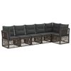 vidaXL Set Divano da Giardino 6 pz Grigio polyrattan