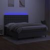 vidaXL Letto a Molle Materasso e LED Grigio Scuro 180x200cm in Tessuto