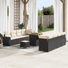vidaXL Set Divano da Giardino con cuscino 11 pcs Nero polyrattan