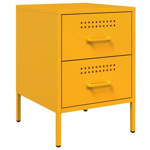 vidaXL Comodino Giallo Senape 36x39x50,5 cm in Acciaio