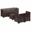 vidaXL Divano da Giardino 5 Posti con Cuscini Stile Rattan PP Marrone