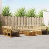 vidaXL Set divani 10 pcs Naturale e Beige Legno di Acacia Massello