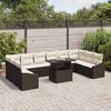 vidaXL Set Divano da Giardino con cuscino 11 pcs Marrone e Crema