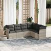 vidaXL Set Divano da Giardino 6pz con Cuscini Grigio Chiaro Polyrattan