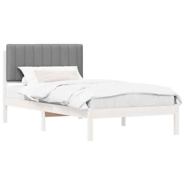 vidaXL Letto con Testiera Rivestita Grigio chiaro 100 x 200 cm