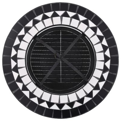 vidaXL Tavolo con Braciere a Mosaico Nero e Bianco 68 cm in Ceramica