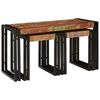 vidaXL Tavolo Nesting 3 pz Marrone e Nero 82 x 40 x 45 cm
