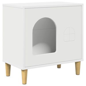 vidaXL Casa per Gatti Bianco 51 x 30 x 52 cm Legno multistrato