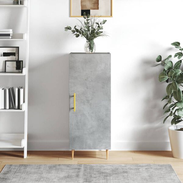 vidaXL Credenza Grigio Cemento 34,5x34x90 cm in Legno Multistrato